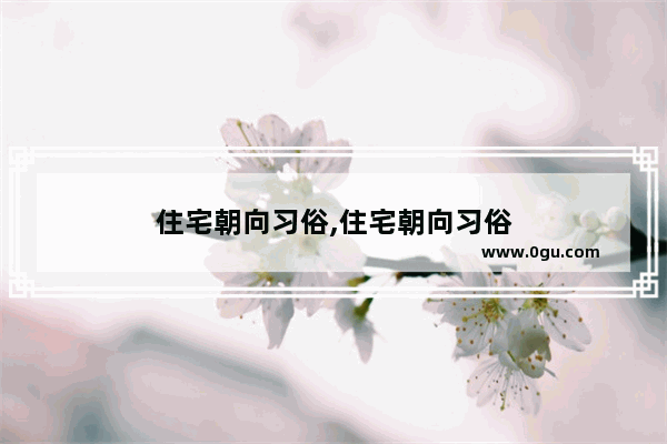 住宅朝向习俗,住宅朝向习俗