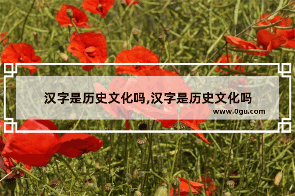 汉字是历史文化吗,汉字是历史文化吗