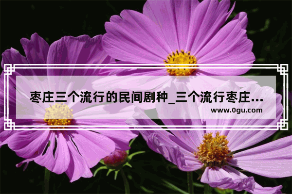 枣庄三个流行的民间剧种_三个流行枣庄民间的地方剧种