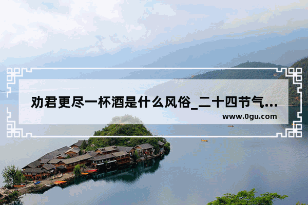 劝君更尽一杯酒是什么风俗_二十四节气的由来和习俗