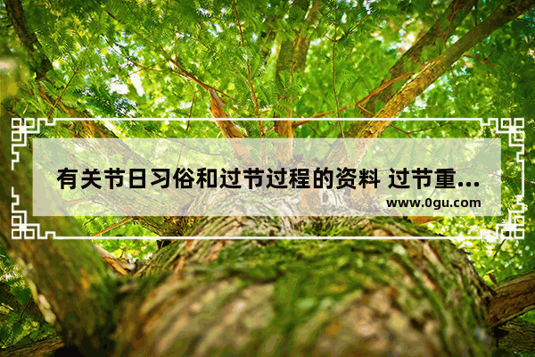 有关节日习俗和过节过程的资料 过节重要习俗