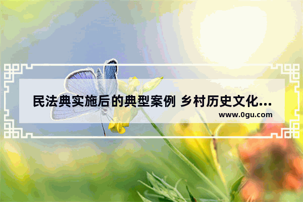 民法典实施后的典型案例 乡村历史文化传承案例