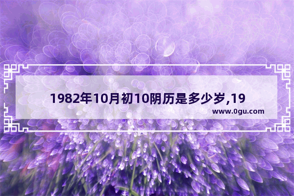 1982年10月初10阴历是多少岁,1982春节习俗