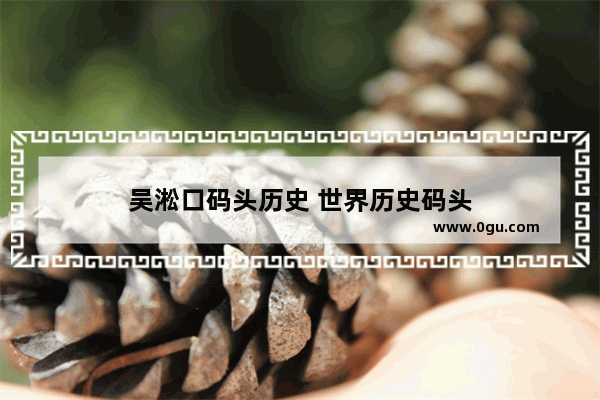 吴淞口码头历史 世界历史码头