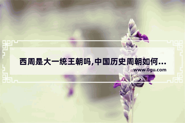 西周是大一统王朝吗,中国历史周朝如何统一