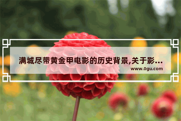 满城尽带黄金甲电影的历史背景,关于影视的历史故事