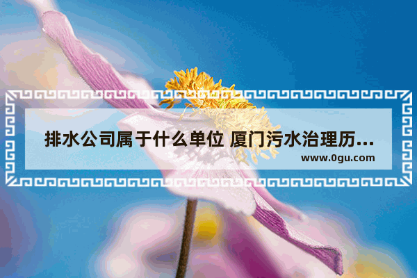 排水公司属于什么单位 厦门污水治理历史文化
