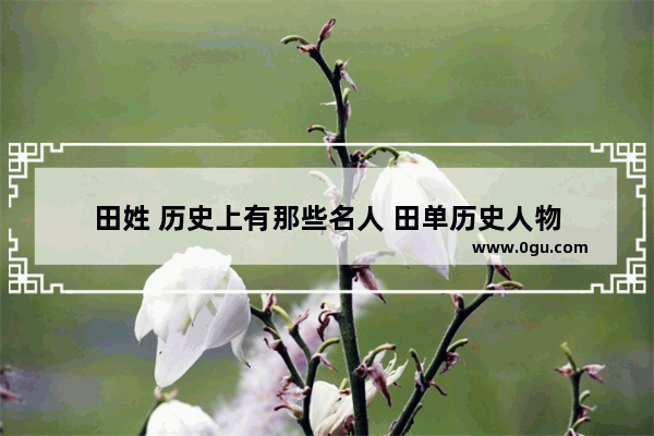 田姓 历史上有那些名人 田单历史人物