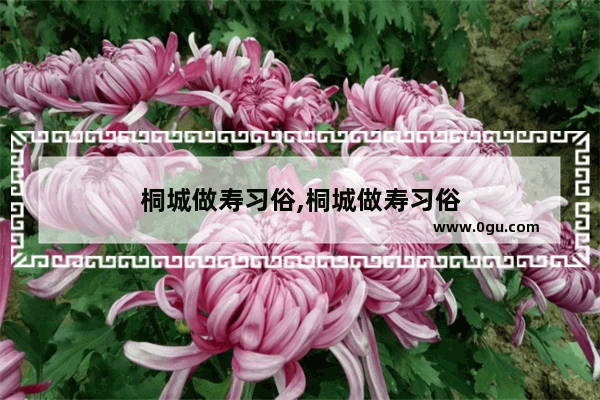 桐城做寿习俗,桐城做寿习俗