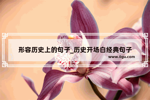 形容历史上的句子_历史开场白经典句子