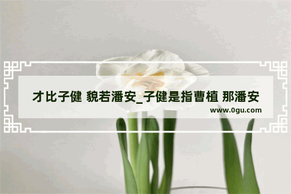 才比子健 貌若潘安_子健是指曹植 那潘安指的是谁 历史人物子健是谁