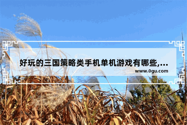 好玩的三国策略类手机单机游戏有哪些,中国历史策略单机游戏手机