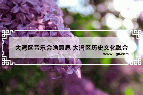 大湾区音乐会啥意思 大湾区历史文化融合