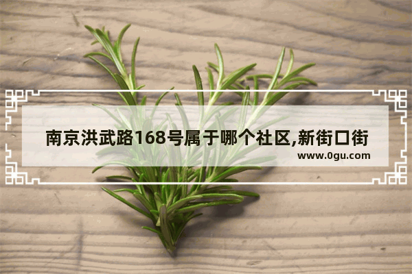 南京洪武路168号属于哪个社区,新街口街道历史文化社区