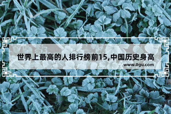 世界上最高的人排行榜前15,中国历史身高排名曾金莲