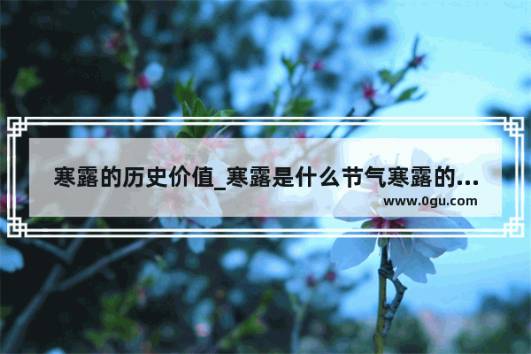 寒露的历史价值_寒露是什么节气寒露的由来与习俗