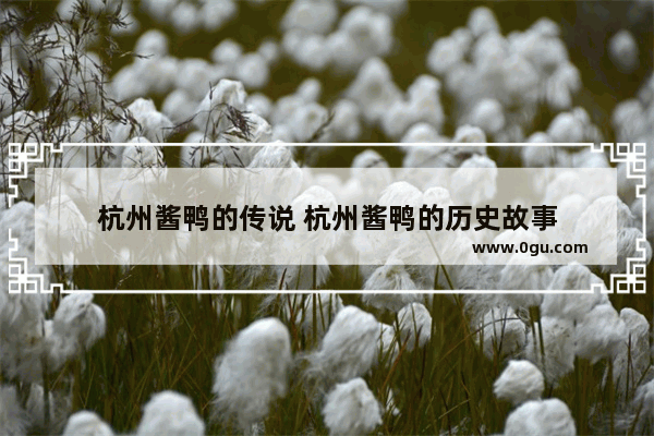 杭州酱鸭的传说 杭州酱鸭的历史故事