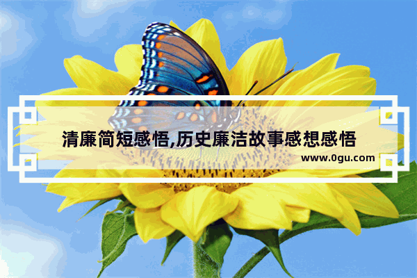 清廉简短感悟,历史廉洁故事感想感悟
