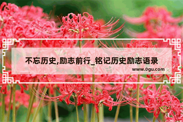 不忘历史,励志前行_铭记历史励志语录