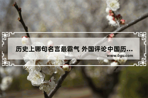 历史上哪句名言最霸气 外国评论中国历史项羽