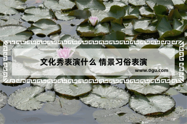 文化秀表演什么 情景习俗表演