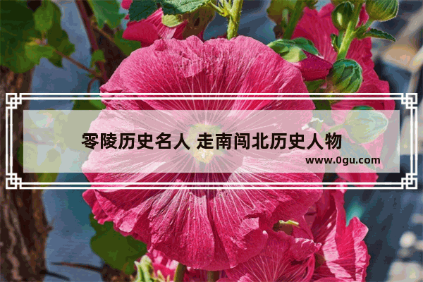 零陵历史名人 走南闯北历史人物