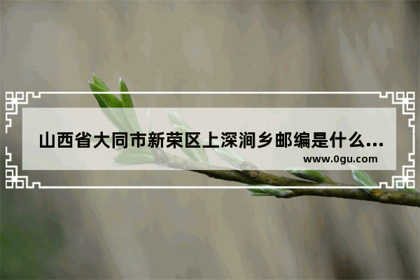 山西省大同市新荣区上深涧乡邮编是什么 破鲁堡乡历史文化