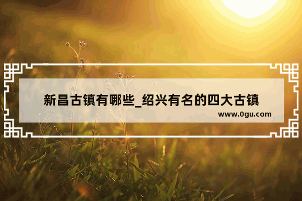 新昌古镇有哪些_绍兴有名的四大古镇