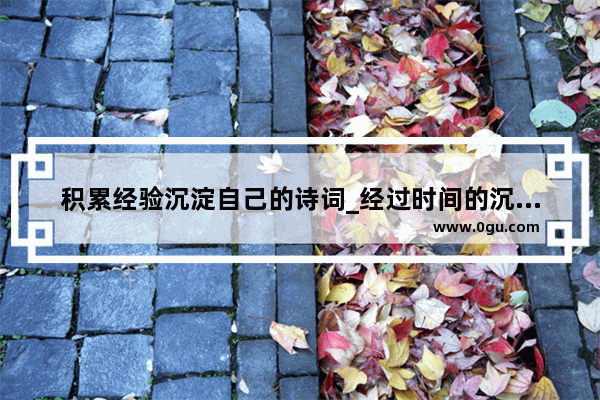 积累经验沉淀自己的诗词_经过时间的沉淀事物才被认可的诗句