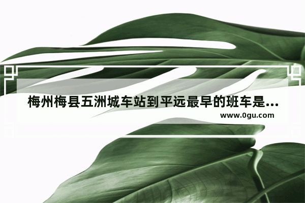 梅州梅县五洲城车站到平远最早的班车是什么时候 平远老车站历史故事