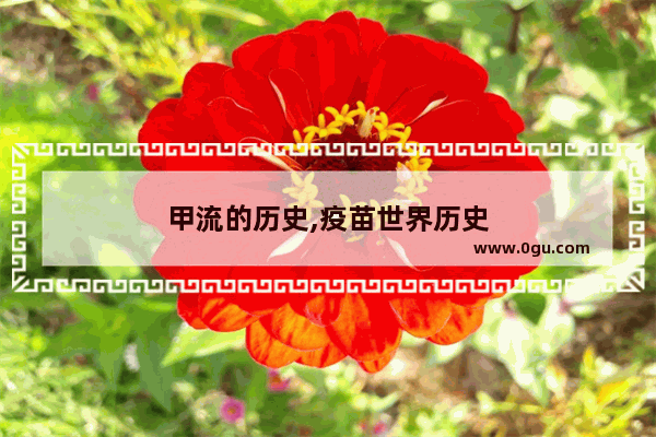 甲流的历史,疫苗世界历史