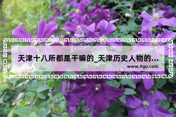 天津十八所都是干嘛的_天津历史人物的共性