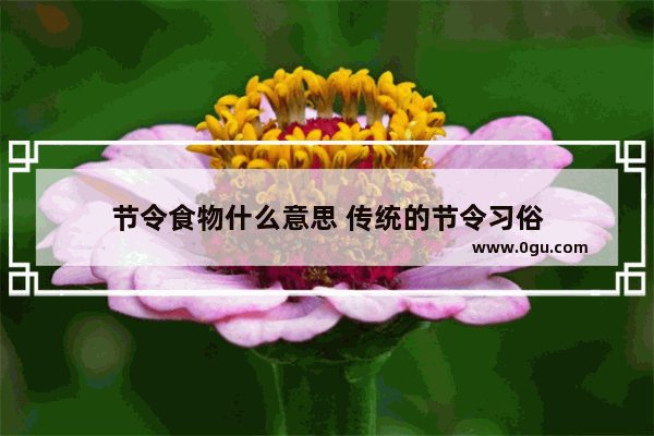 节令食物什么意思 传统的节令习俗