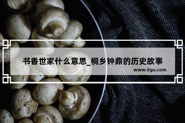 书香世家什么意思_桐乡钟鼎的历史故事