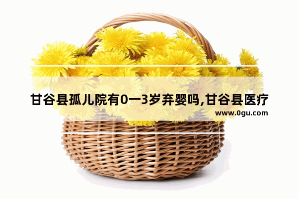 甘谷县孤儿院有0一3岁弃婴吗,甘谷县医疗卫生历史文化