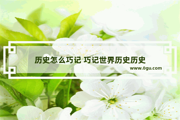 历史怎么巧记 巧记世界历史历史