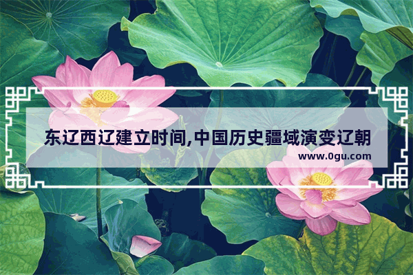 东辽西辽建立时间,中国历史疆域演变辽朝