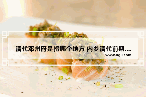 清代邓州府是指哪个地方 内乡清代前期历史人物