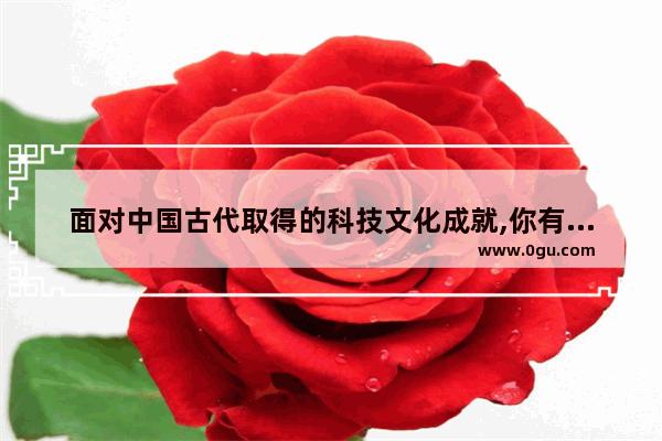 面对中国古代取得的科技文化成就,你有何感想 中国历史文化的感悟