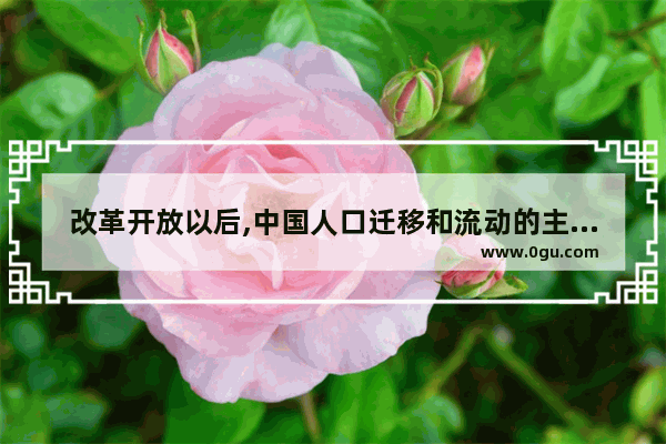 改革开放以后,中国人口迁移和流动的主要方向,中国历史人口迁移研究