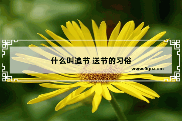 什么叫追节 送节的习俗