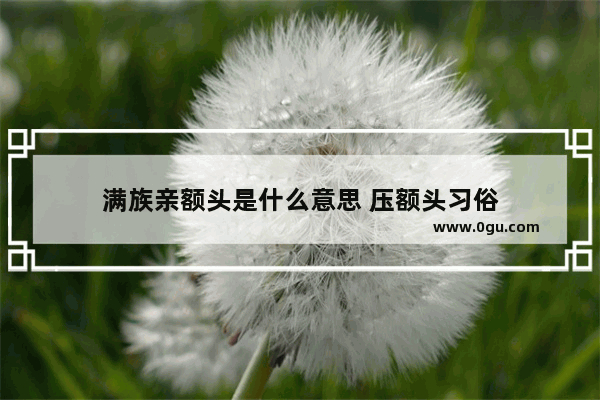 满族亲额头是什么意思 压额头习俗