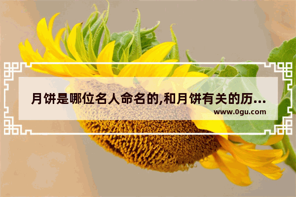 月饼是哪位名人命名的,和月饼有关的历史人物