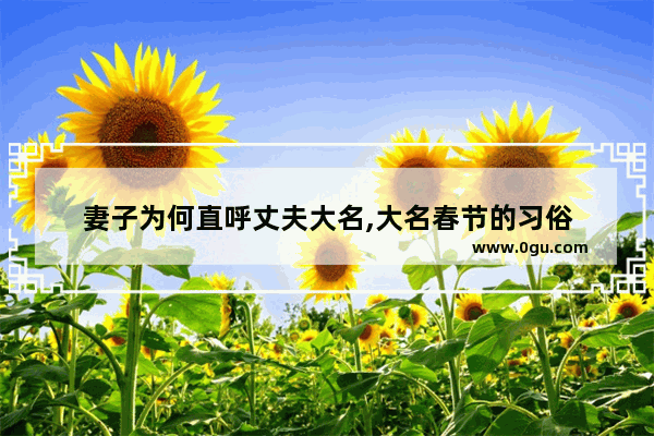 妻子为何直呼丈夫大名,大名春节的习俗