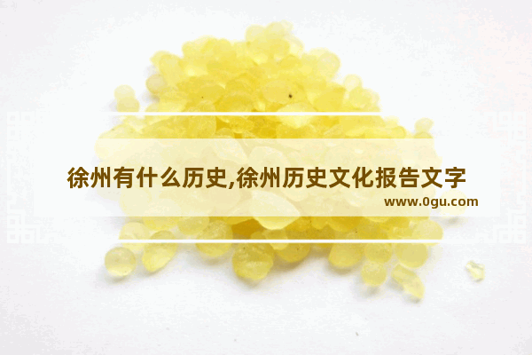 徐州有什么历史,徐州历史文化报告文字