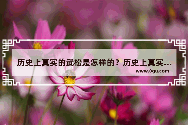 历史上真实的武松是怎样的？历史上真实的武松 中国历史最强武将访问街头
