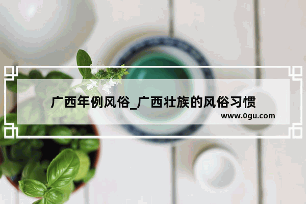 广西年例风俗_广西壮族的风俗习惯