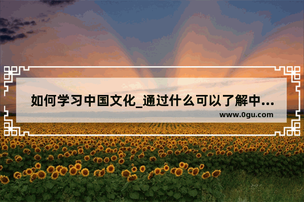 如何学习中国文化_通过什么可以了解中国历史