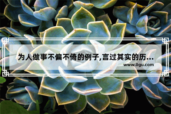 为人做事不偏不倚的例子,言过其实的历史人物名字