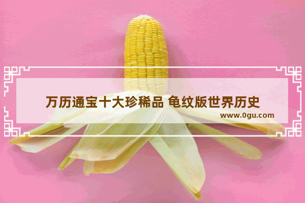 万历通宝十大珍稀品 龟纹版世界历史